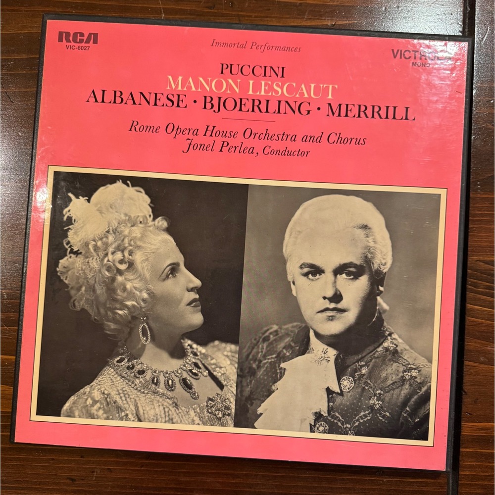 Puccini Manon Lescaut RCA Victrola VIC-6027 Albanese Bjoerling Merrill 2 LP Box